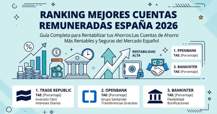 MEJORES CUENTAS REMUNERADAS DE ESPAÑA (2026): RANKING ACTUALIZADO CON INTERESES REALES